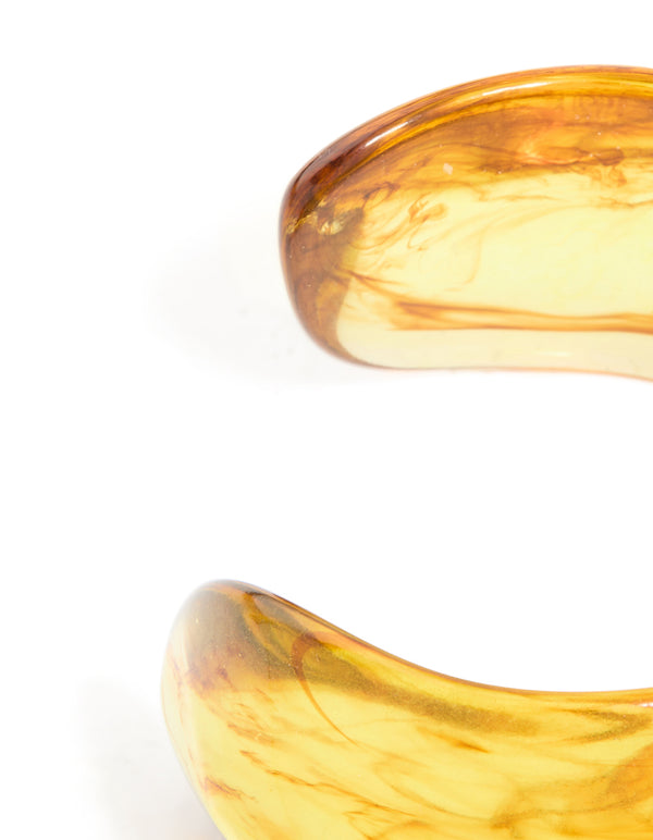 Brown Acrylic Marbled Orb Bangle