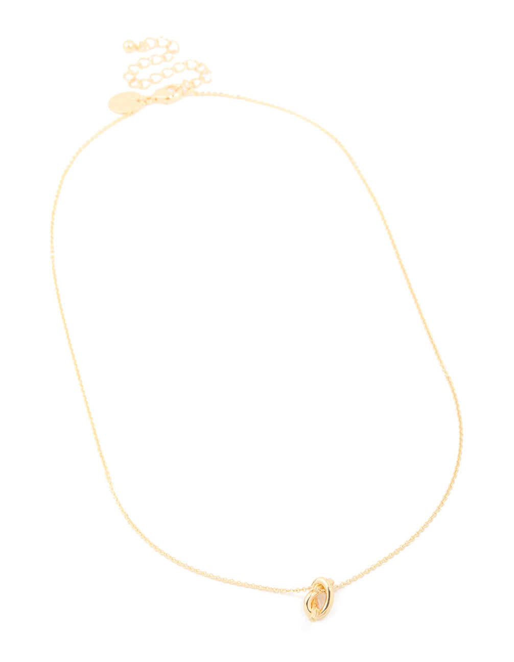 Gold Plated Brass Mini Pretzel Pendant Necklace