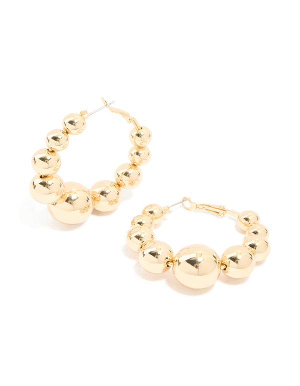 Gold Ball Bubble Hoop Earrings