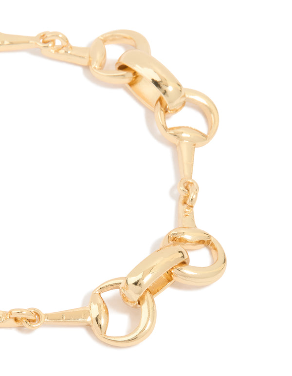 Gold Horsebit Chain Bracelet