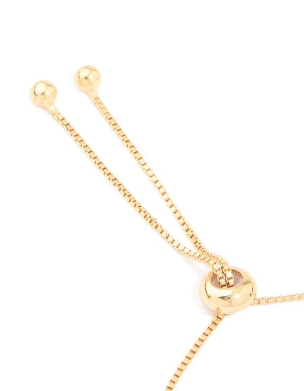 Gold Plated Jade Semi Precious Stone Beaded Toggle Bracelet