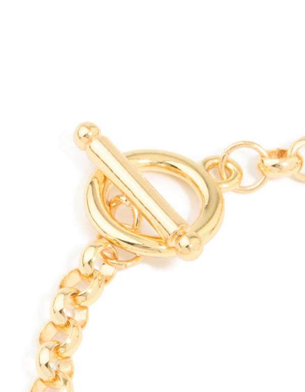Gold Smooth Chain Bangle