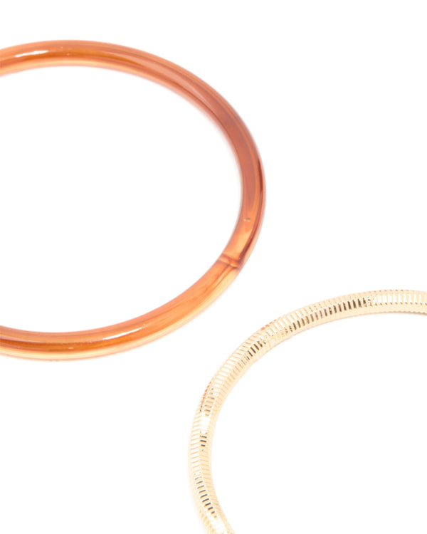 Mixed Acrylic Bangles 4-Pack