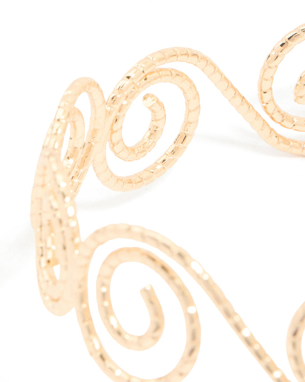 Gold Swirl Wrap Around Arm Cuff