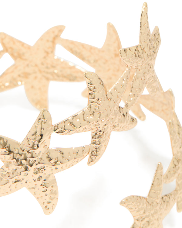 Gold Sea Star Wrap Around Arm Cuff