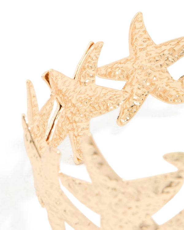 Gold Sea Star Wrap Around Arm Cuff