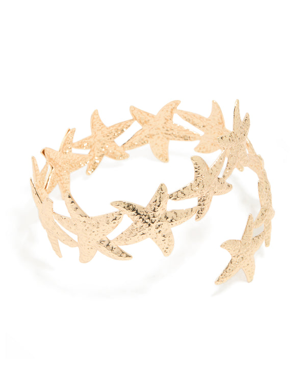 Gold Sea Star Wrap Around Arm Cuff