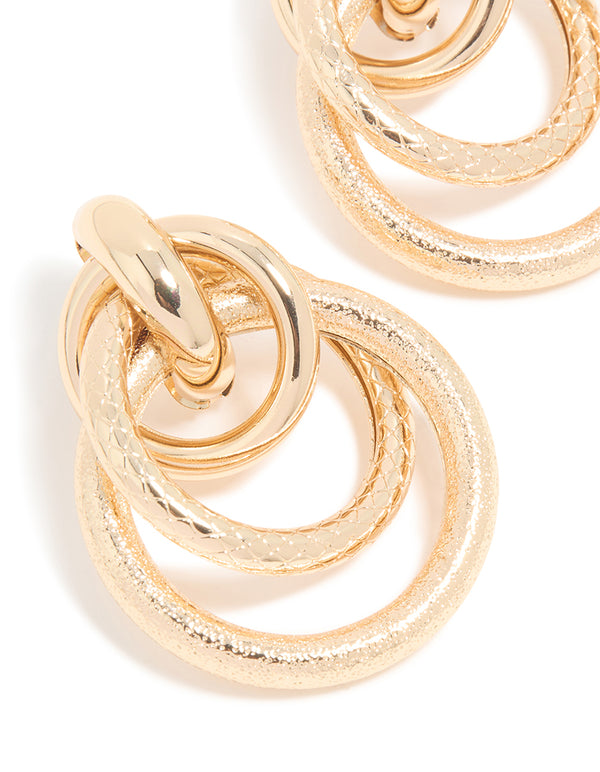 Gold Layered Tube Earrings