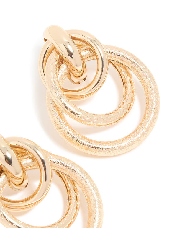 Gold Layered Tube Earrings