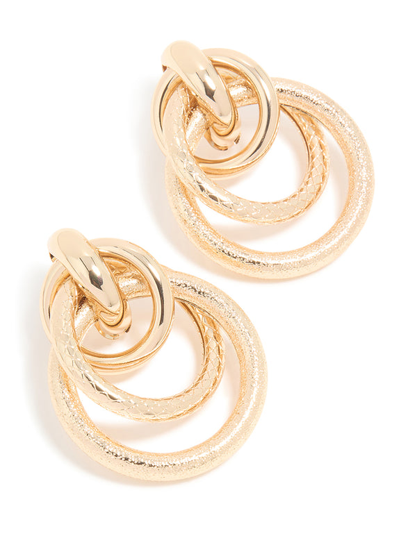 Gold Layered Tube Earrings