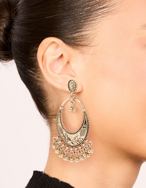 Antique Gold Statement Drop Earrings