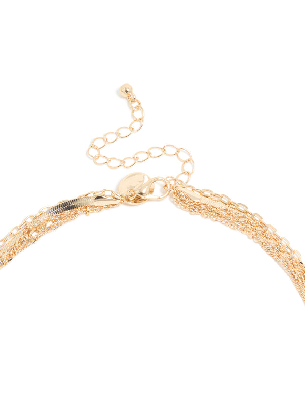 Gold Heart & Compass Layered Necklace