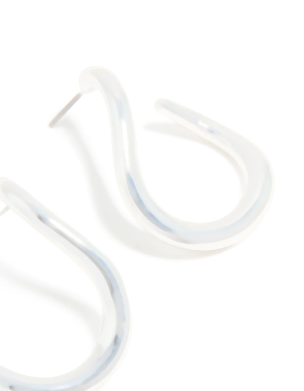 Silver Twisted Small Swirl Drop Earrings
