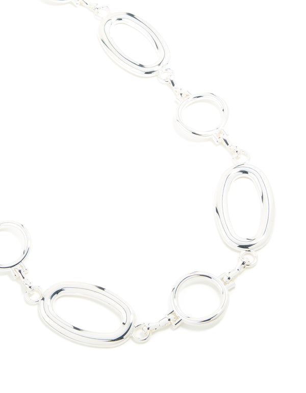 Silver Large Oval & Circle Belt