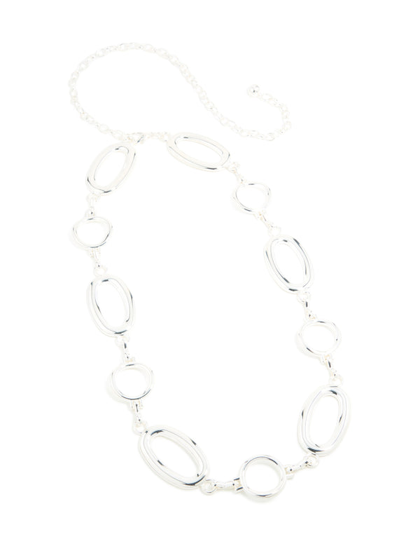 Silver Large Oval & Circle Belt