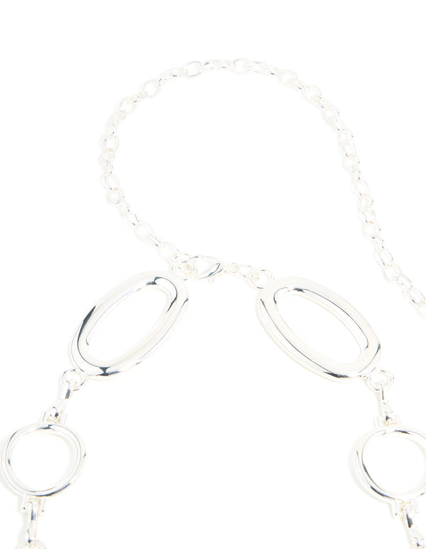Silver Large Oval & Circle Belt