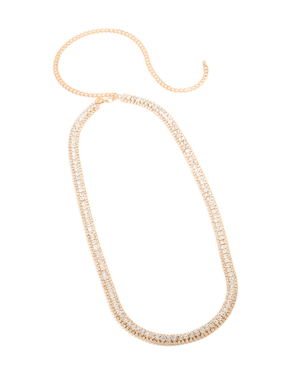 Gold Diamante Mixed Round Belt
