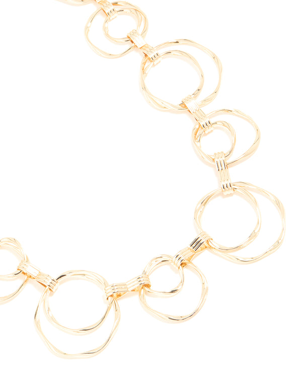 Gold Molten Double Link Belt