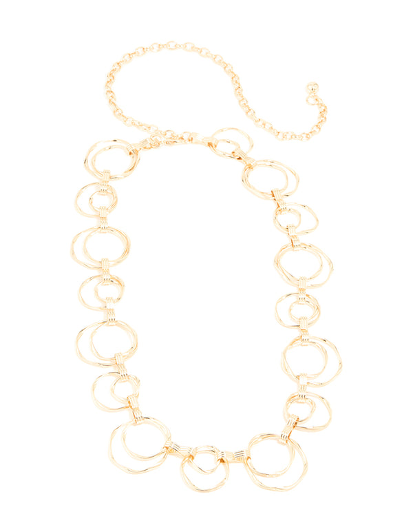 Gold Molten Double Link Belt