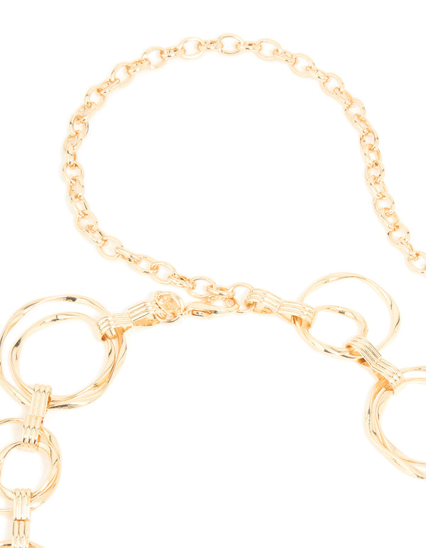 Gold Molten Double Link Belt