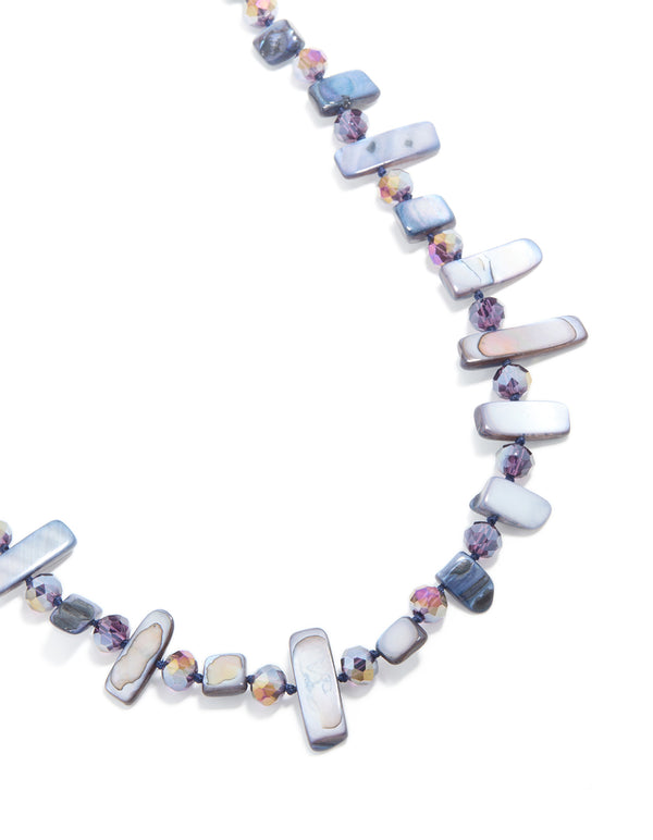 Blue & Purple Genuine Shell Necklace
