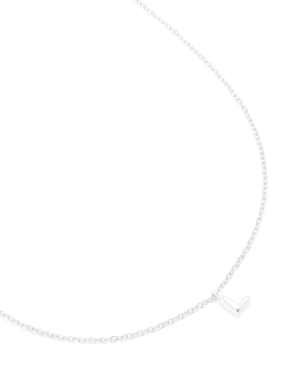 Waterproof Stainless Steel Mini Bubble Letter L Necklace