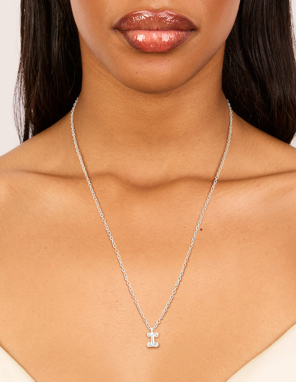 Waterproof Stainless Steel Mini Bubble Letter I Necklace