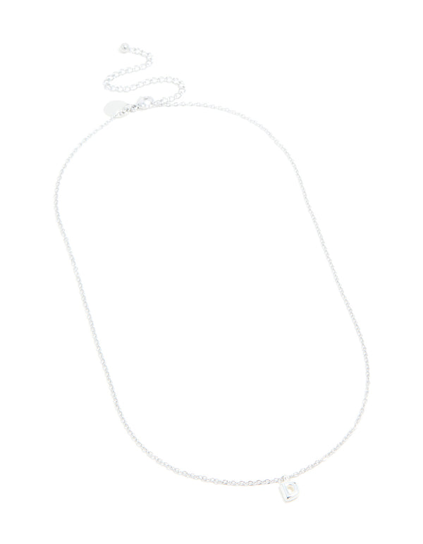Waterproof Stainless Steel Mini Bubble Letter D Necklace