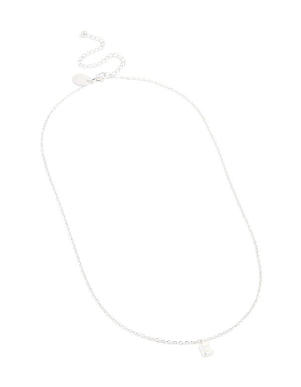 Waterproof Stainless Steel Mini Bubble Letter E Necklace