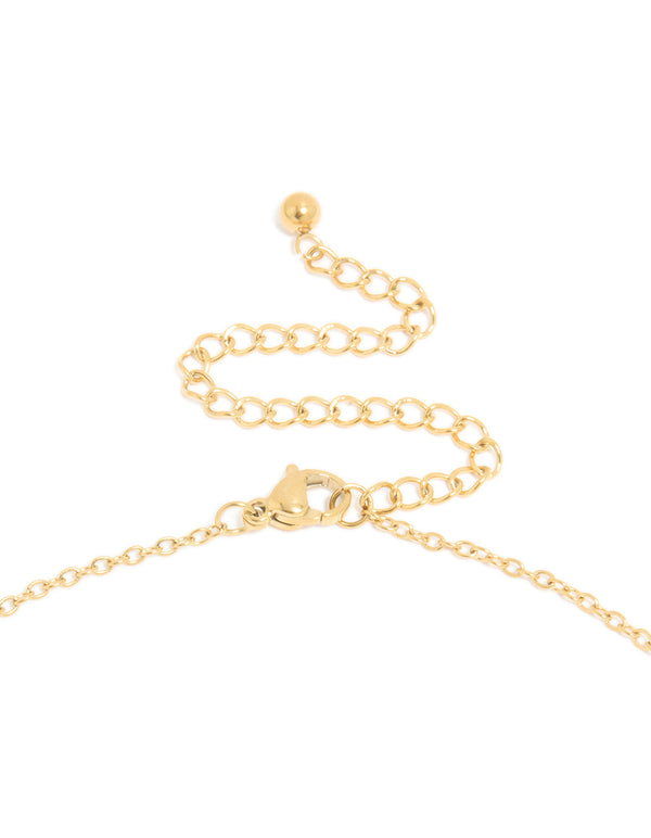 Waterproof Gold Plated Stainless Steel Mini Bubble Letter Q Necklace