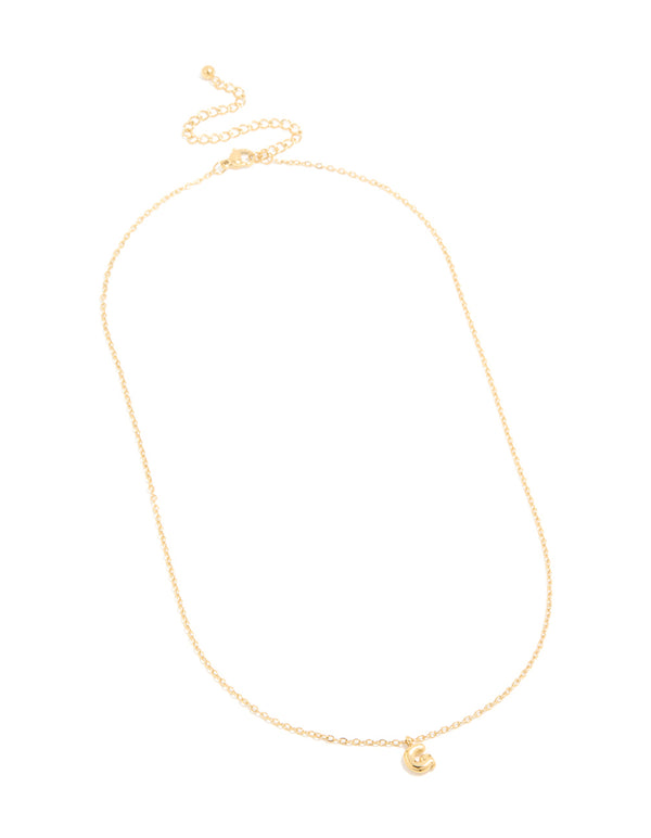 Waterproof Gold Plated Stainless Steel Mini Bubble Letter G Necklace