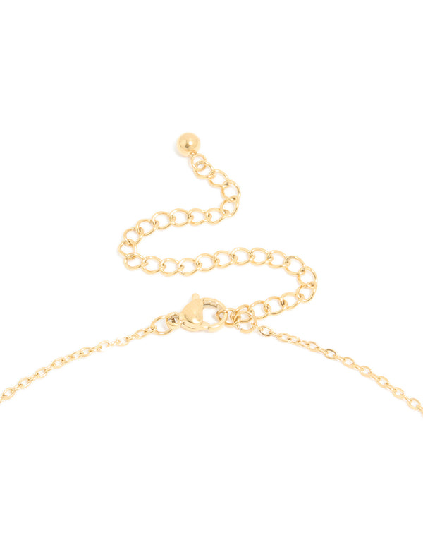 Waterproof Gold Plated Stainless Steel Mini Bubble Letter G Necklace