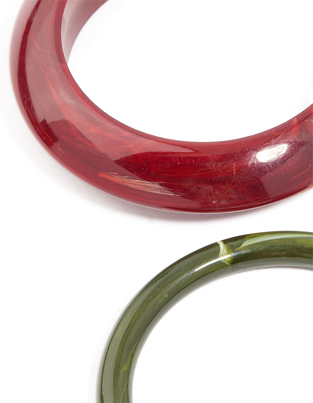 Gold & Red Painted Resin Bangles 3-Pack