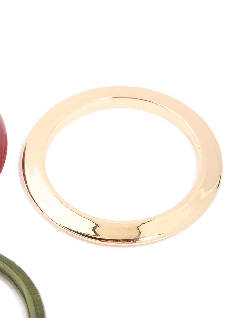 Gold & Red Painted Resin Bangles 3-Pack