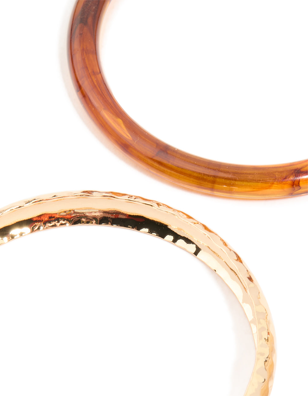 Gold & White Resin Textured Bangles 4-Pack