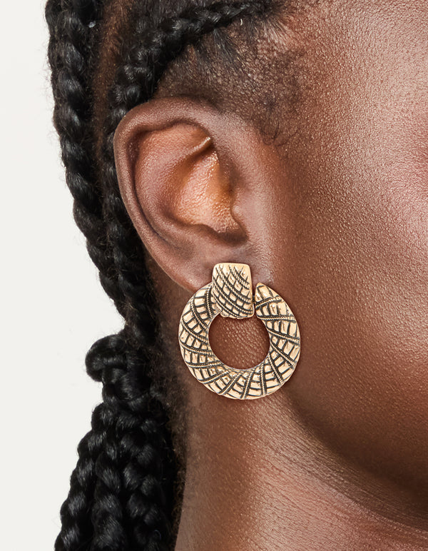 Antique Gold Doorknocker Earrings