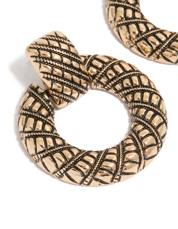 Antique Gold Doorknocker Earrings