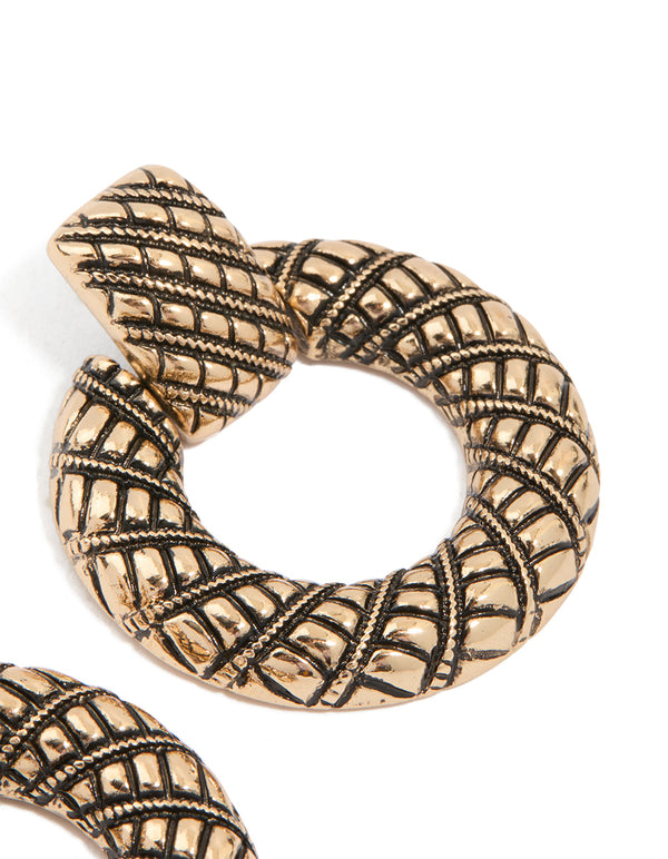Antique Gold Doorknocker Earrings