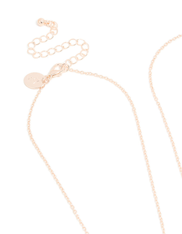 Kids Rose Gold Diamante BFF Heart Necklaces 2-Pack