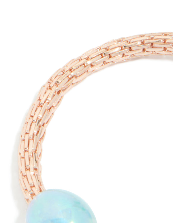 Kids Rose Gold Rainbow & Easter Egg Stretch Charm Bracelet