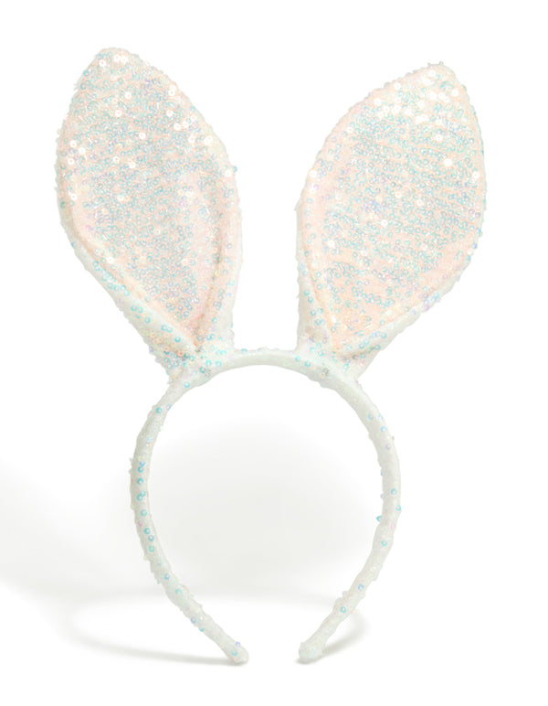 Kids Sequin Fabric Easter Bunny Ears Headband