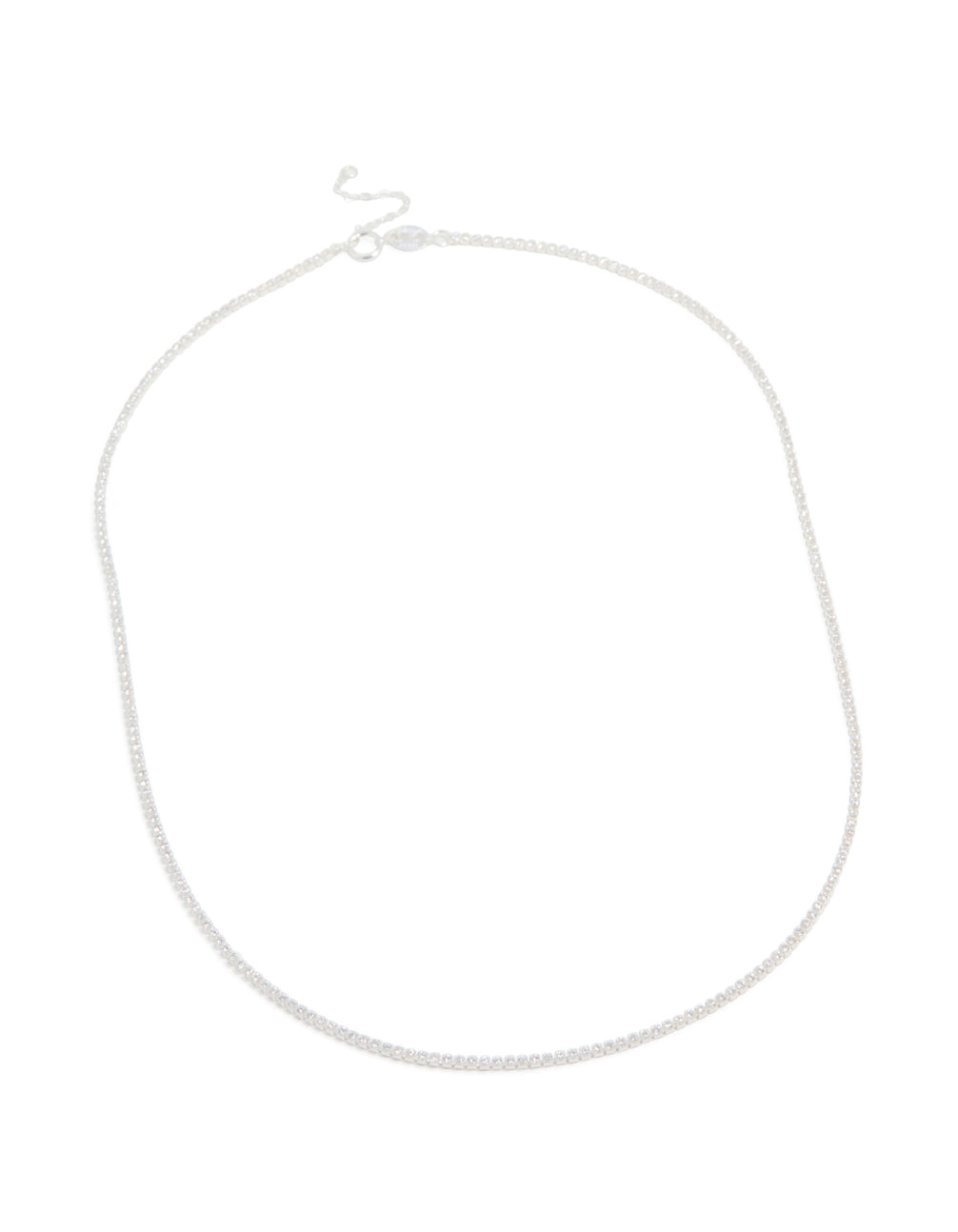 Sterling Silver Cubic Zirconia Tennis Necklace