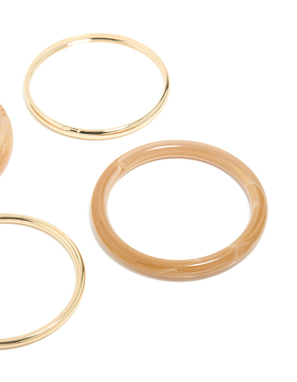 Gold & Brown Acrylic Bangles 4-Pack