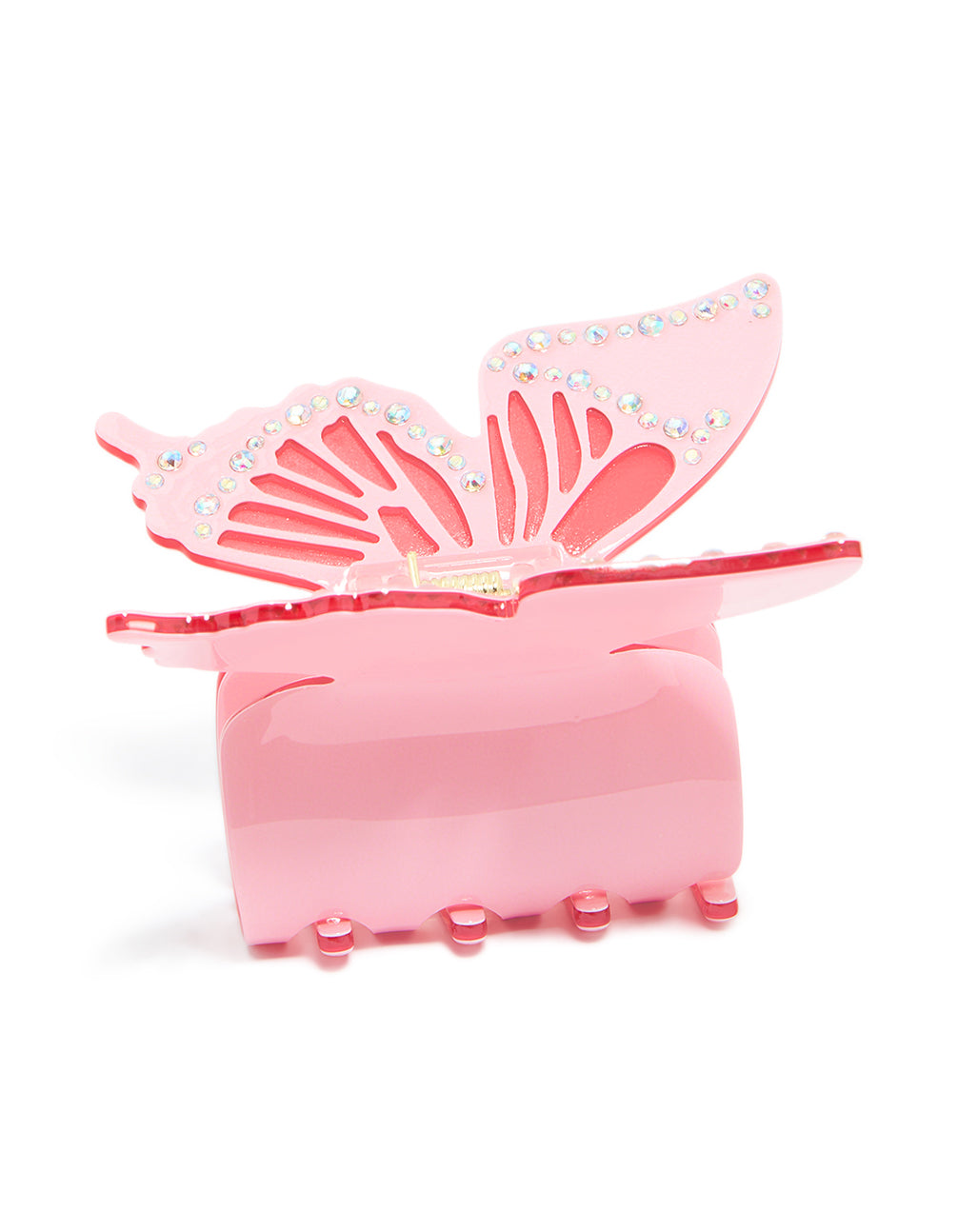 Pink Diamante Butterfly Claw Clip