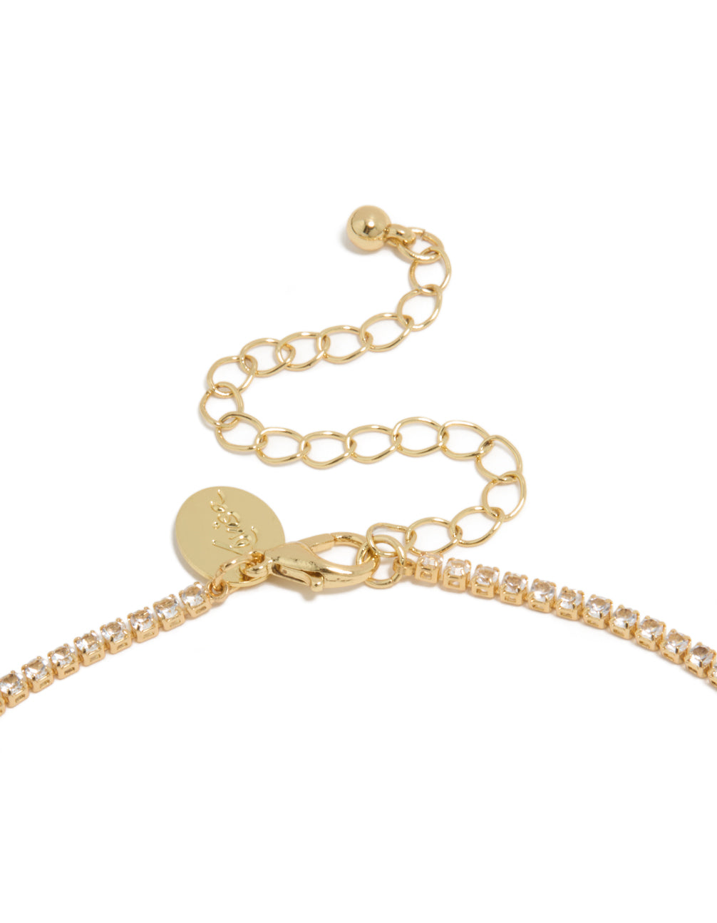 Gold Plated Cubic Zirconia Flower Vine Drop Necklace
