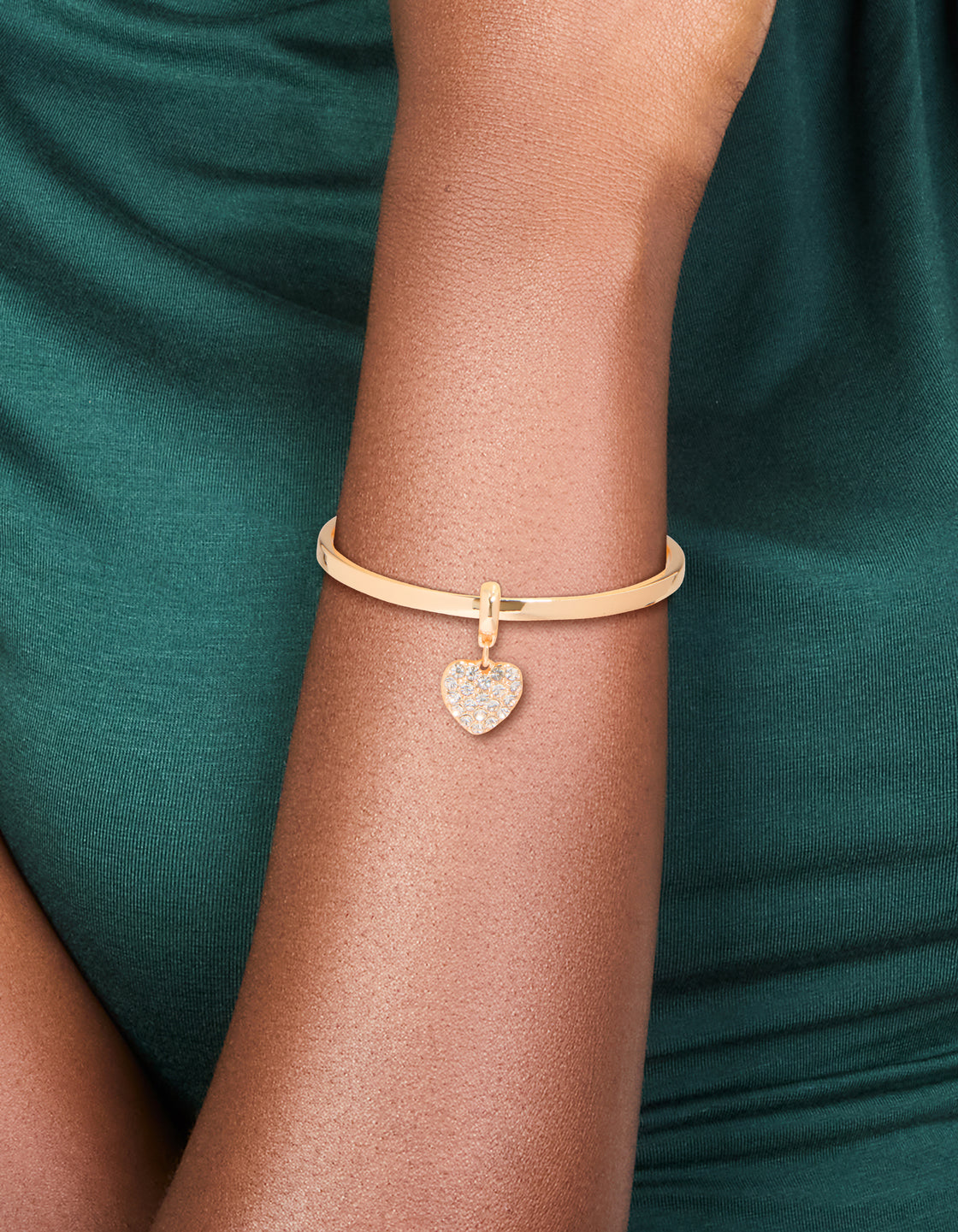 Gold Heart Toggle Bangle