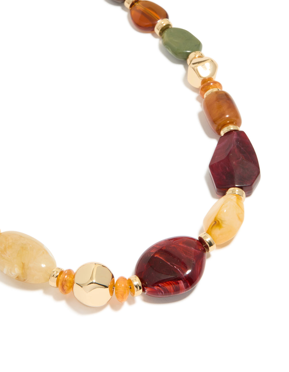 Multicoloured Beaded Organic Shape Graduating Necklace