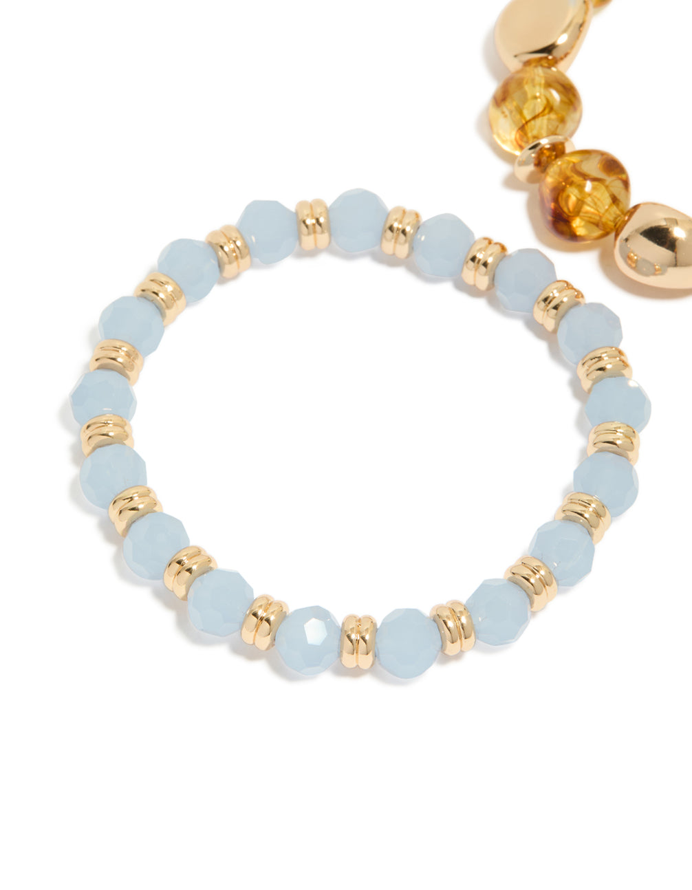 Blue & Brown Beaded Stretch Bracelets 2-Pack
