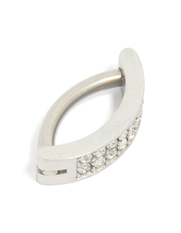 Surgical Steel Diamante Curved Cluster Belly Ring