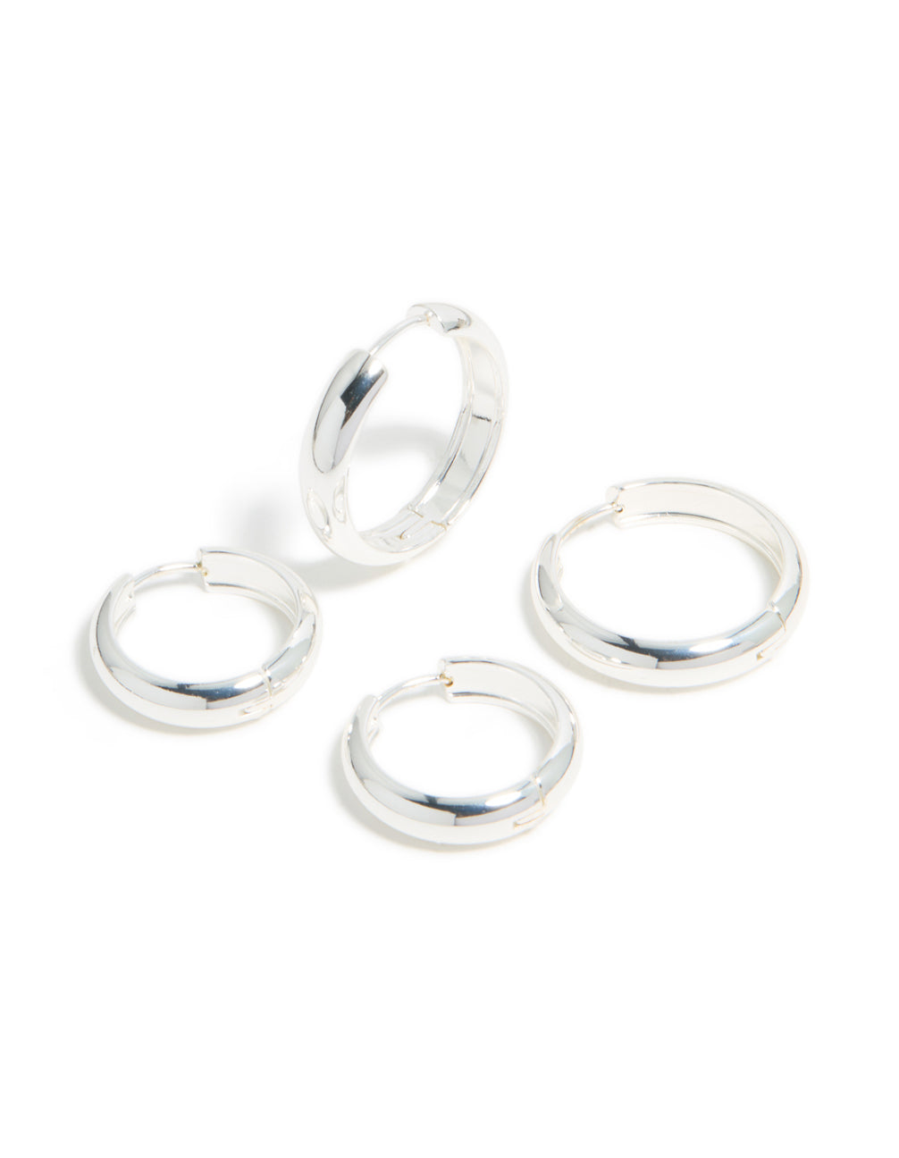 Waterproof Stainless Steel Thick Hoop Earrings 2-Pack
